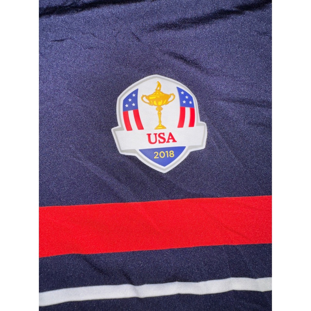 RLX Ralph Lauren Ryder Cup 2018 Mens XL Short‎ Sleeve Polo Shirt Blue - Picture 2 of 9